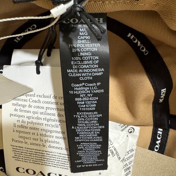 ❤️ Coach Signature Retro Orange Print Bucket Hat - Picture 7 of 10